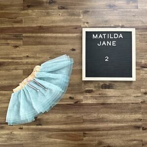 Matilda Jane Just Imagine Misty Layered Tulle Skirt Knit Skort Green Yellow 2